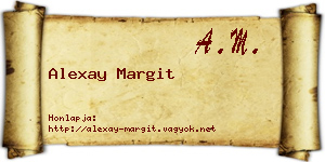 Alexay Margit névjegykártya